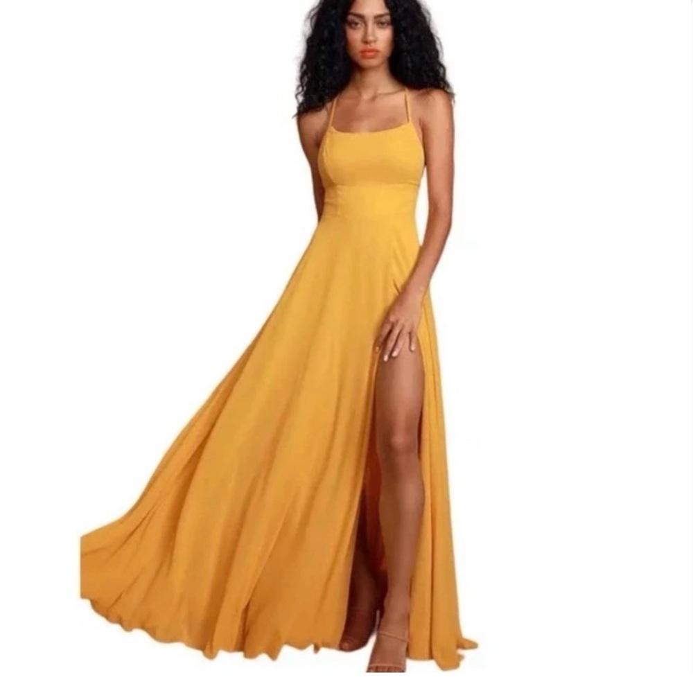 Lulu's Mustard Maxi Dress